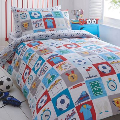 bluezoo Boy's white football bedding set